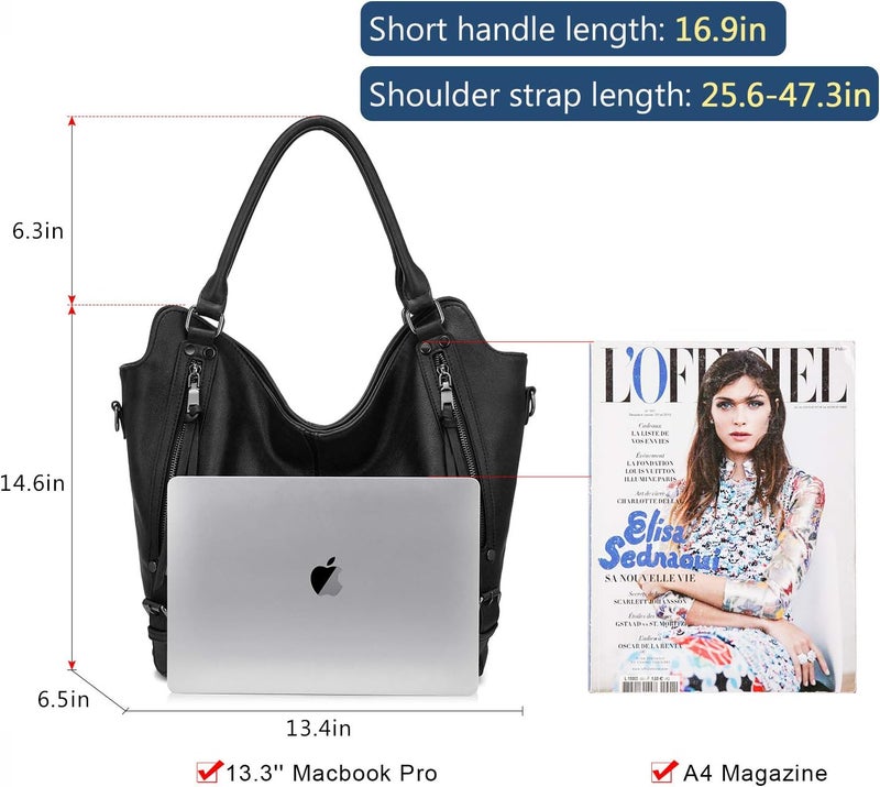 Realer Tote Bag for Women PU Leather Shoulder Bags Fashion Hobo Bags Large Purse and Handbags with Adjustable Shoulder Strap - Image 5